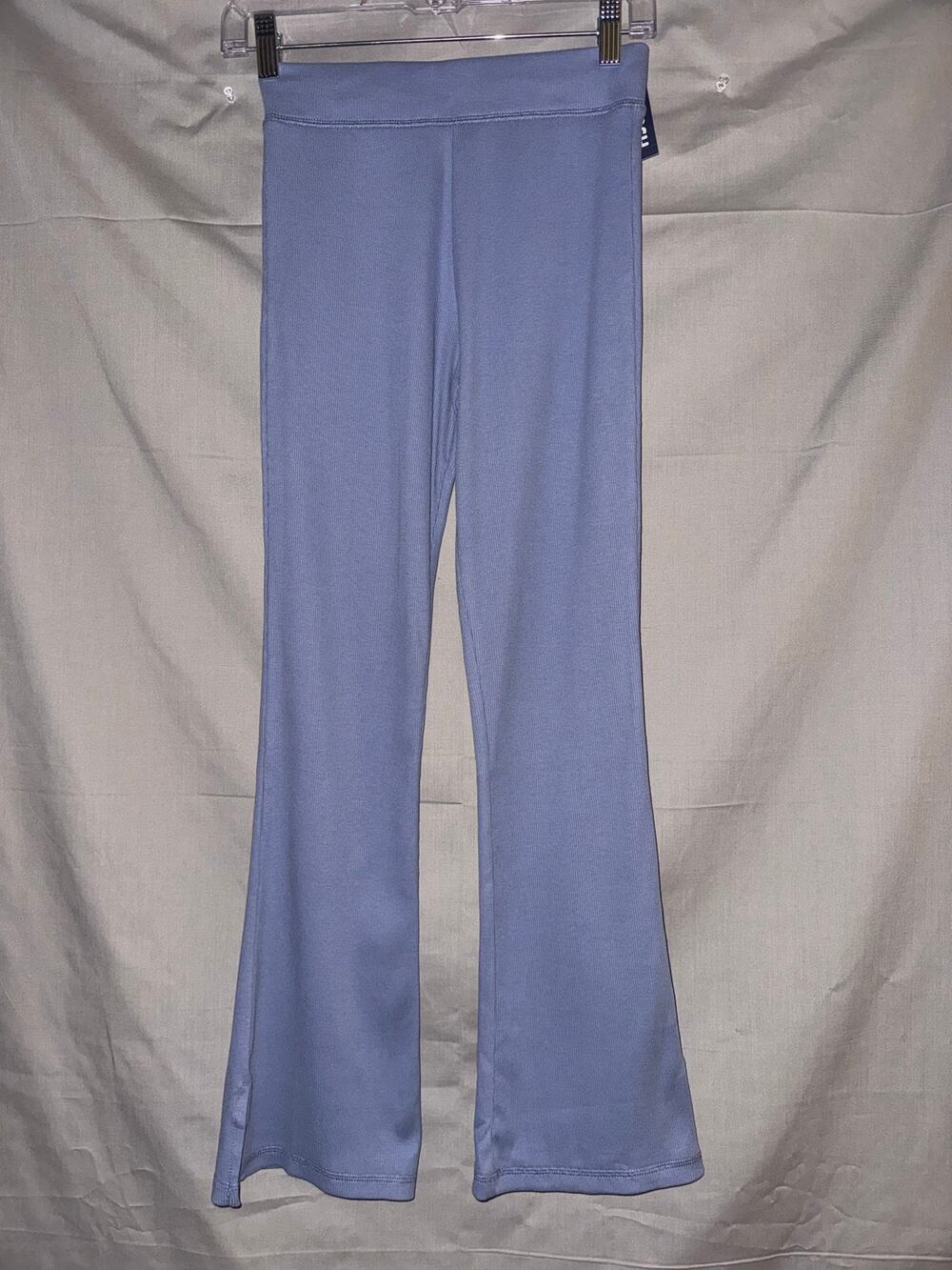 OshKosh B’gosh Girls Pull-On Flare Pants Ribbed Blue Periwinkle Stretch, Size 12